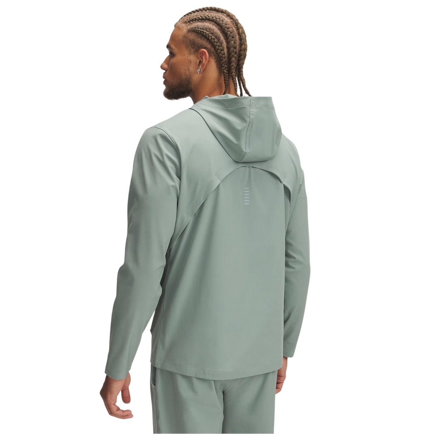 Green - Back - Under Armour Mens Outrun Hooded Jacket