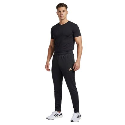 Black - Back - Adidas Unisex Adult Gold Logo Tapered Tracksuit Bottoms