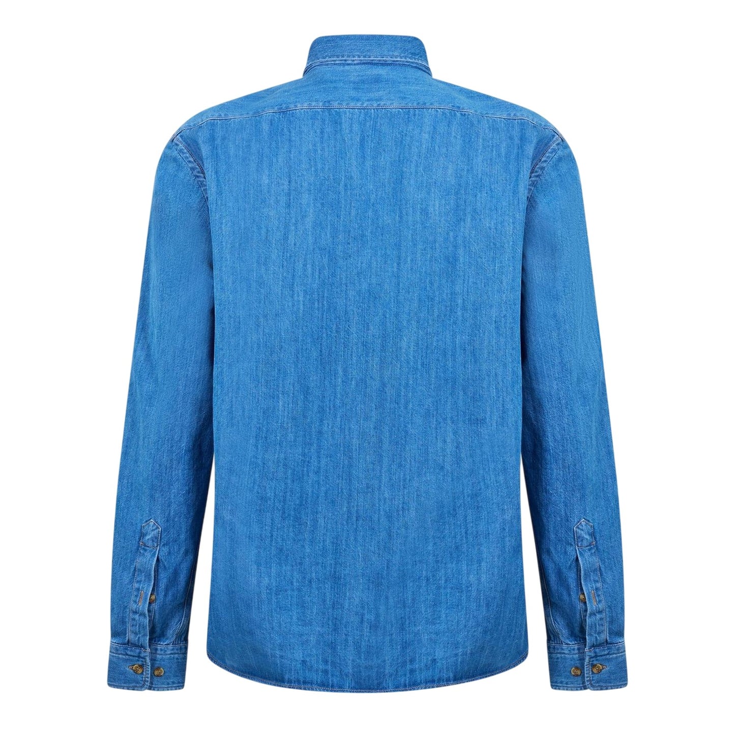 Navy - Back - Boss Mens Liam Embroidered Denim Point Collar Shirt