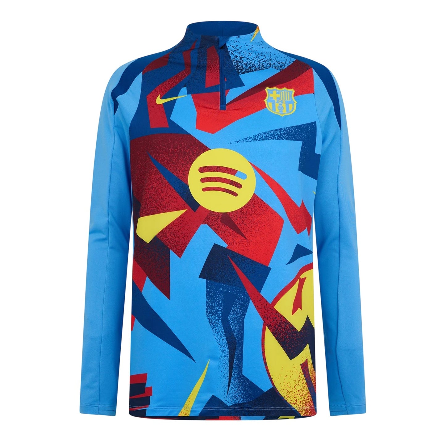 Blue-Yellow - Front - FC Barcelona Mens Pre-Match Nike Sweatshirt