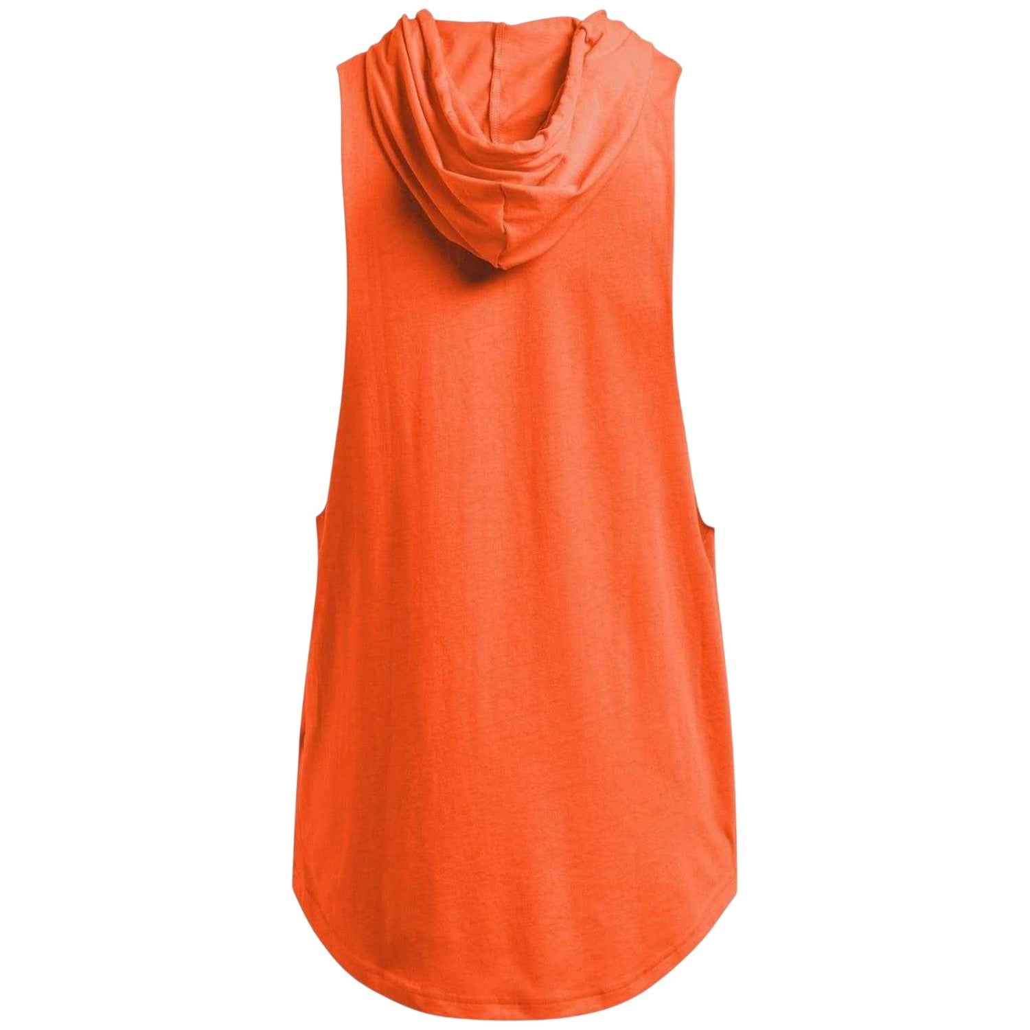 Orange - Back - Under Armour Mens Project Rock Payoff Sleeveless Hoodie