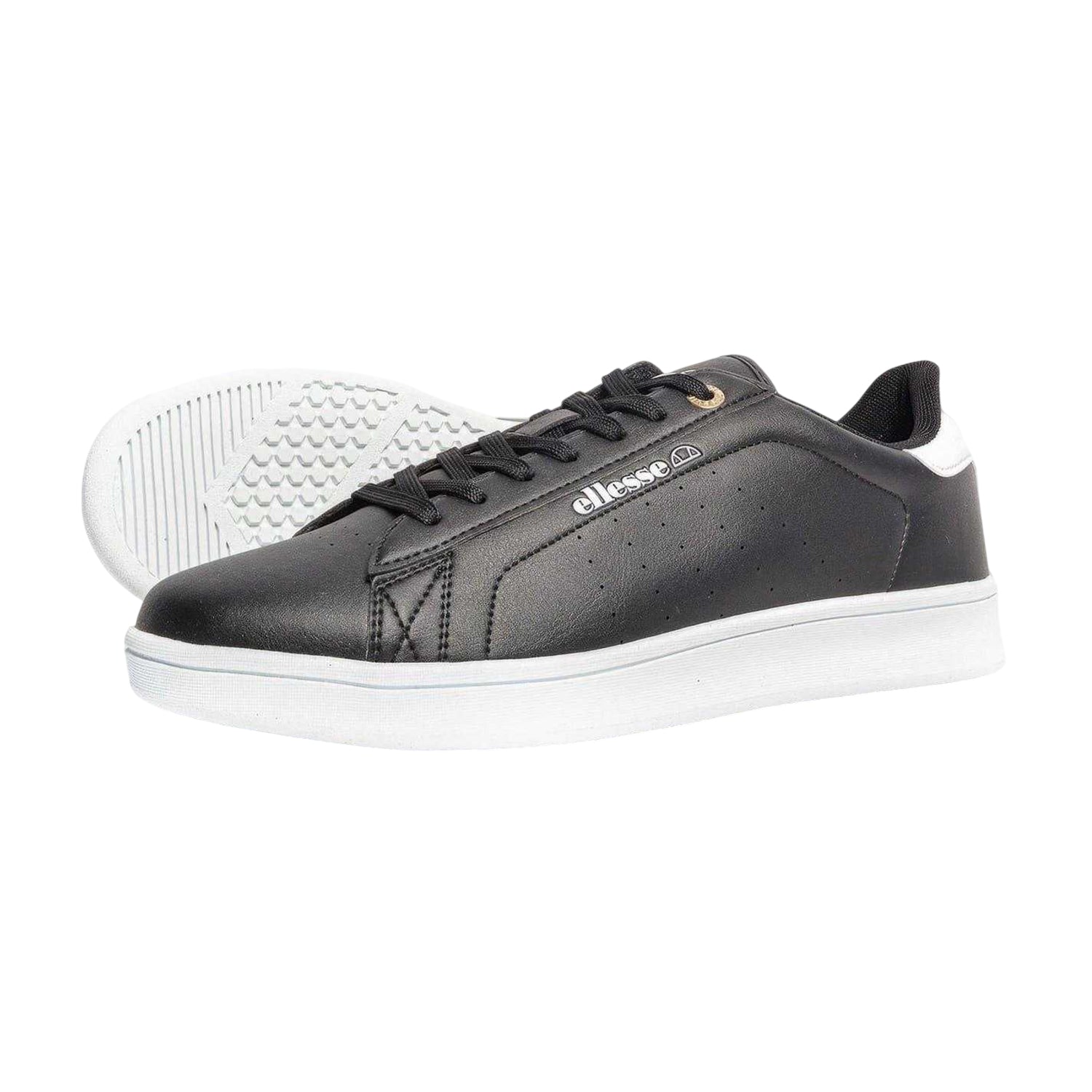 Black-White - Back - Ellesse Mens Logo Cupsole Trainers