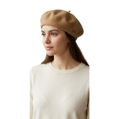 Beige - Side - Kangol Womens-Ladies Modelaine Wool Beret