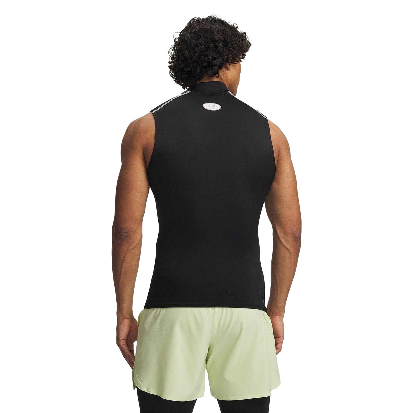 Black - Back - Under Armour Mens Fitted Sleeveless Base Layer Top