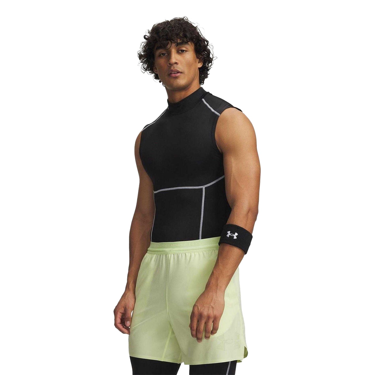 Black - Front - Under Armour Mens Fitted Sleeveless Base Layer Top
