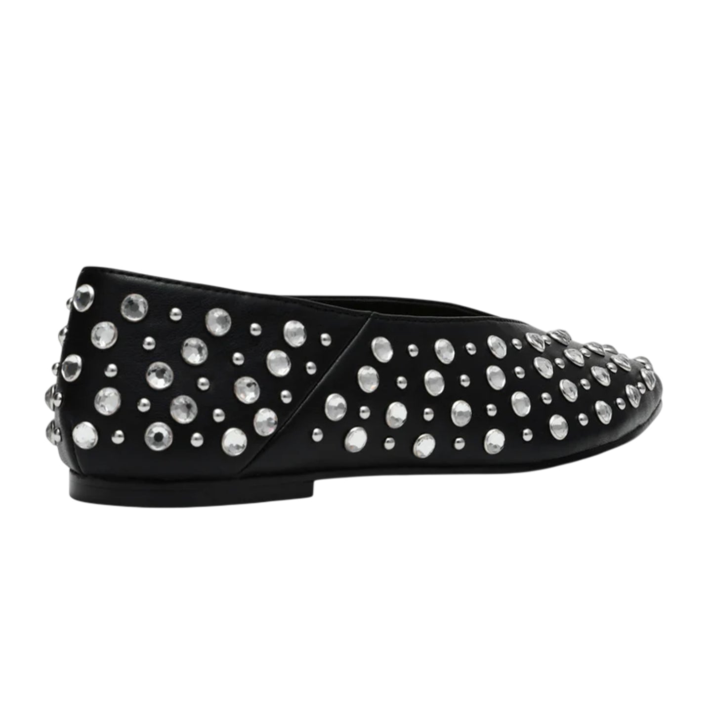 Black - Back - Steve Madden Womens-Ladies Venecia Novelty Leather Almond Toe Flat Pumps