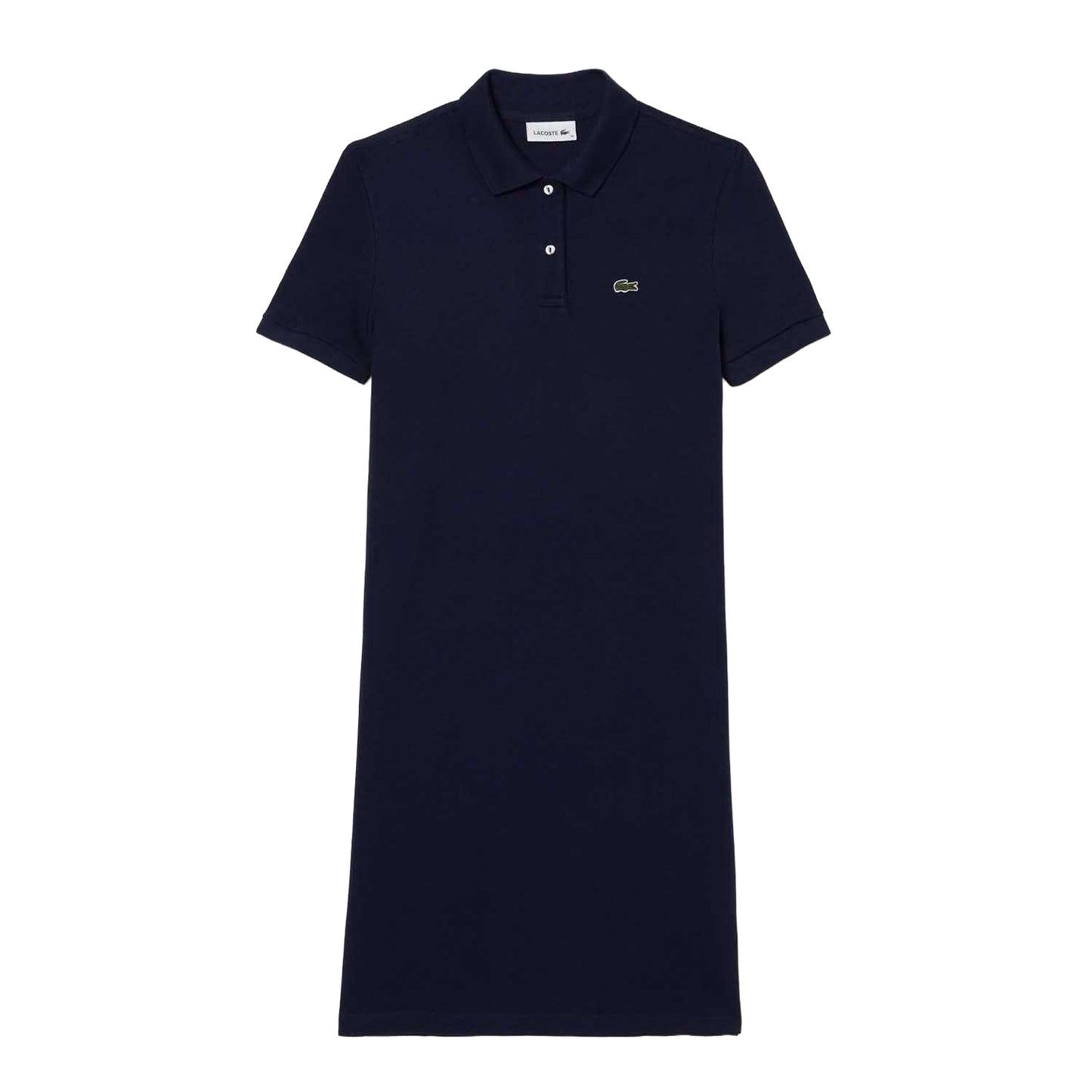 Blue - Front - Lacoste Womens-Ladies Petit Pique Polo Shirt Dress