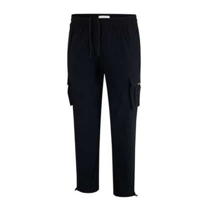 Black - Side - Firetrap Mens Tech Regular Combat Trousers