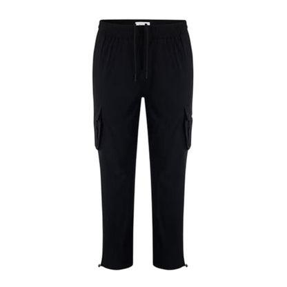 Black - Front - Firetrap Mens Tech Regular Combat Trousers