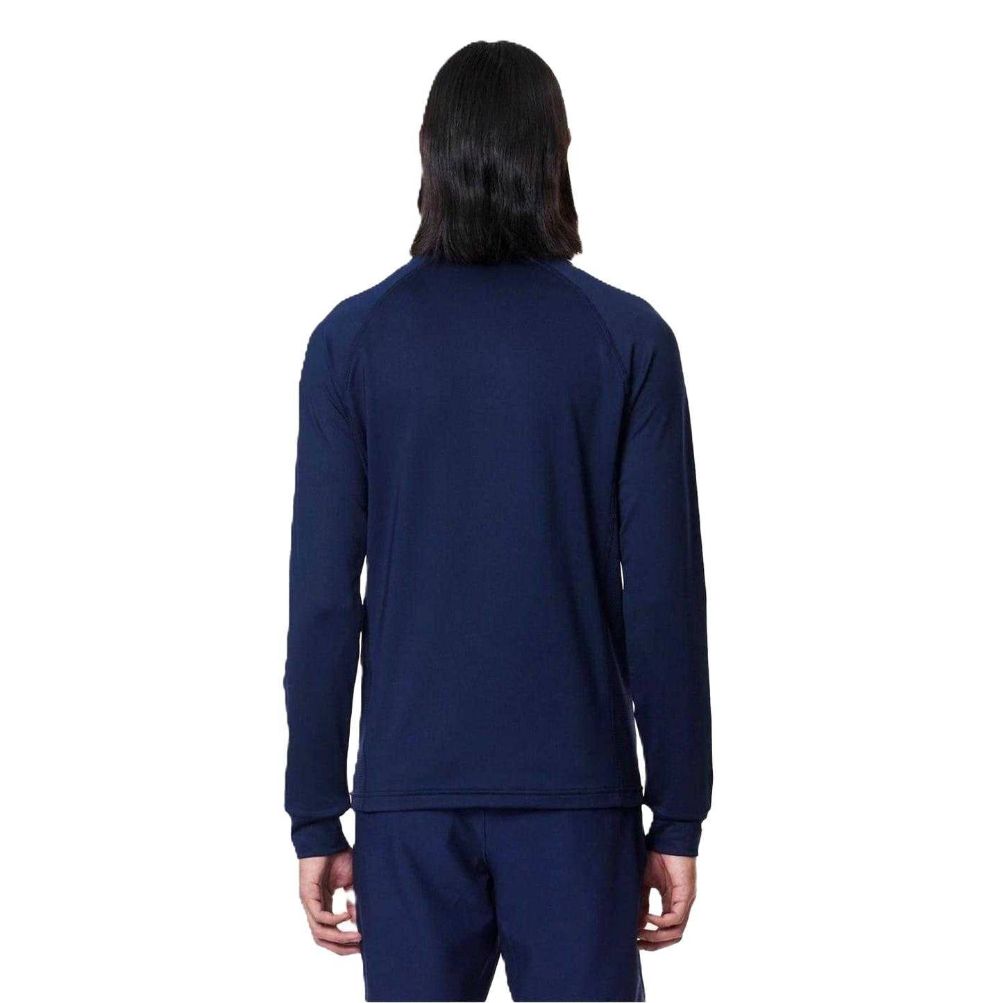 Navy Blue - Back - Lacoste Mens Logo Mock Neck Athletic Top