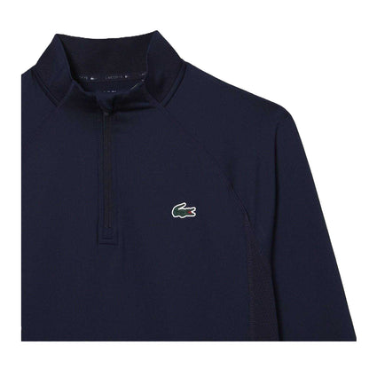 Navy Blue - Side - Lacoste Mens Logo Mock Neck Athletic Top