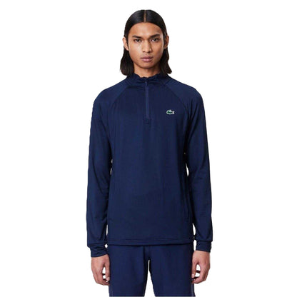Navy Blue - Front - Lacoste Mens Logo Mock Neck Athletic Top