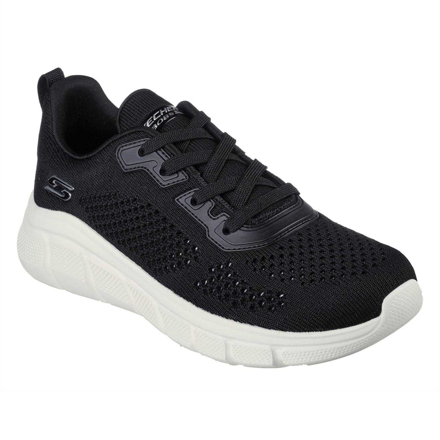 Black - Front - Skechers Womens-Ladies Bobsbflex Knitted Slip-on Trainers