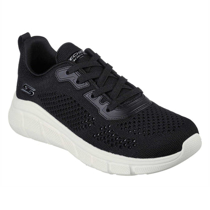 Black - Front - Skechers Womens-Ladies Bobsbflex Knitted Slip-on Trainers