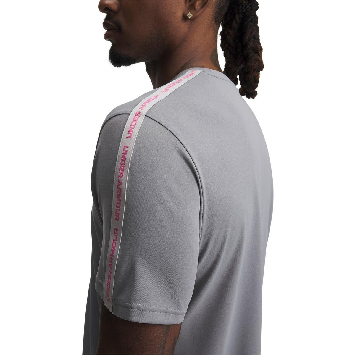 Steel-Pink - Side - Under Armour Mens 2.0 T-Shirt