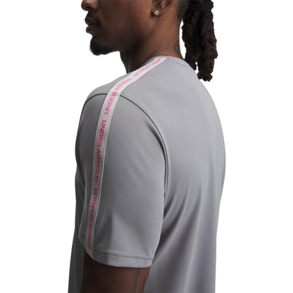 Steel-Pink - Side - Under Armour Mens 2.0 T-Shirt