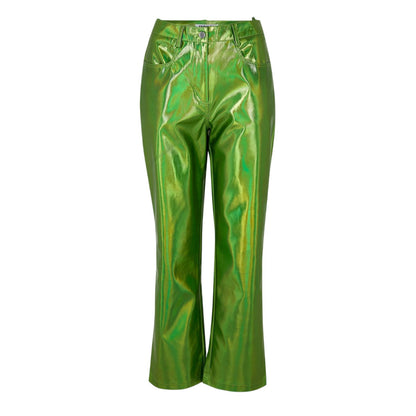 Green Metallic - Front - AmyLynn Womens-Ladies Lupe Metallic Trousers