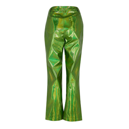 Green Metallic - Back - AmyLynn Womens-Ladies Lupe Metallic Trousers