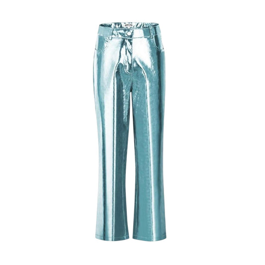 Blue Metallic - Front - AmyLynn Womens-Ladies Lupe Metallic Trousers