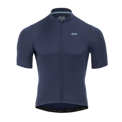 Navy - Front - dhb Mens Blok Classic Logo Cycling Jersey