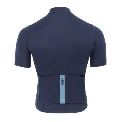 Navy - Back - dhb Mens Blok Classic Logo Cycling Jersey