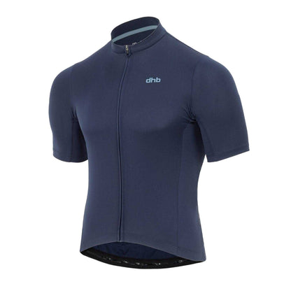 Navy - Side - dhb Mens Blok Classic Logo Cycling Jersey