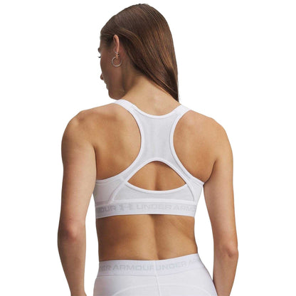 White-Halo Grey - Back - Under Armour Womens-Ladies HeatGear Medium Impact Sports Bra