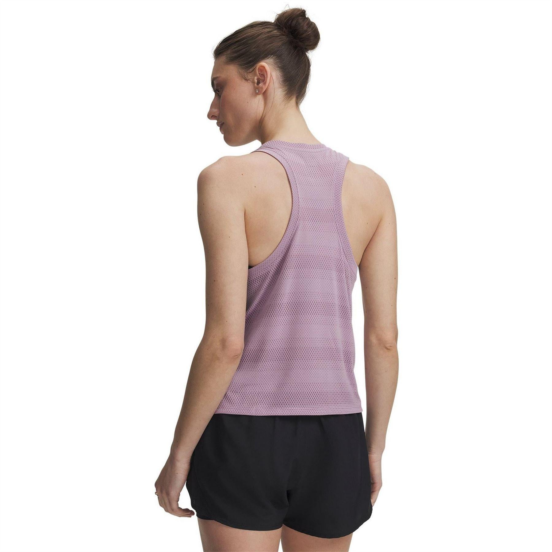 Mauve Pink - Back - Under Armour Womens-Ladies Velociti Fitted Sleeveless Vest Top