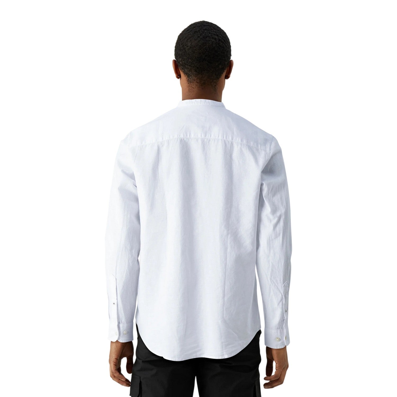 White - Back - Jack And Jones Mens Regular Long-Sleeved Shirt