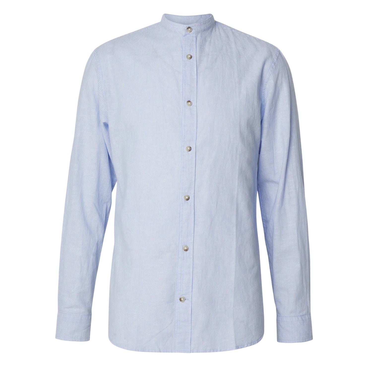 Sea Blue - Front - Jack And Jones Mens Regular Long-Sleeved Shirt