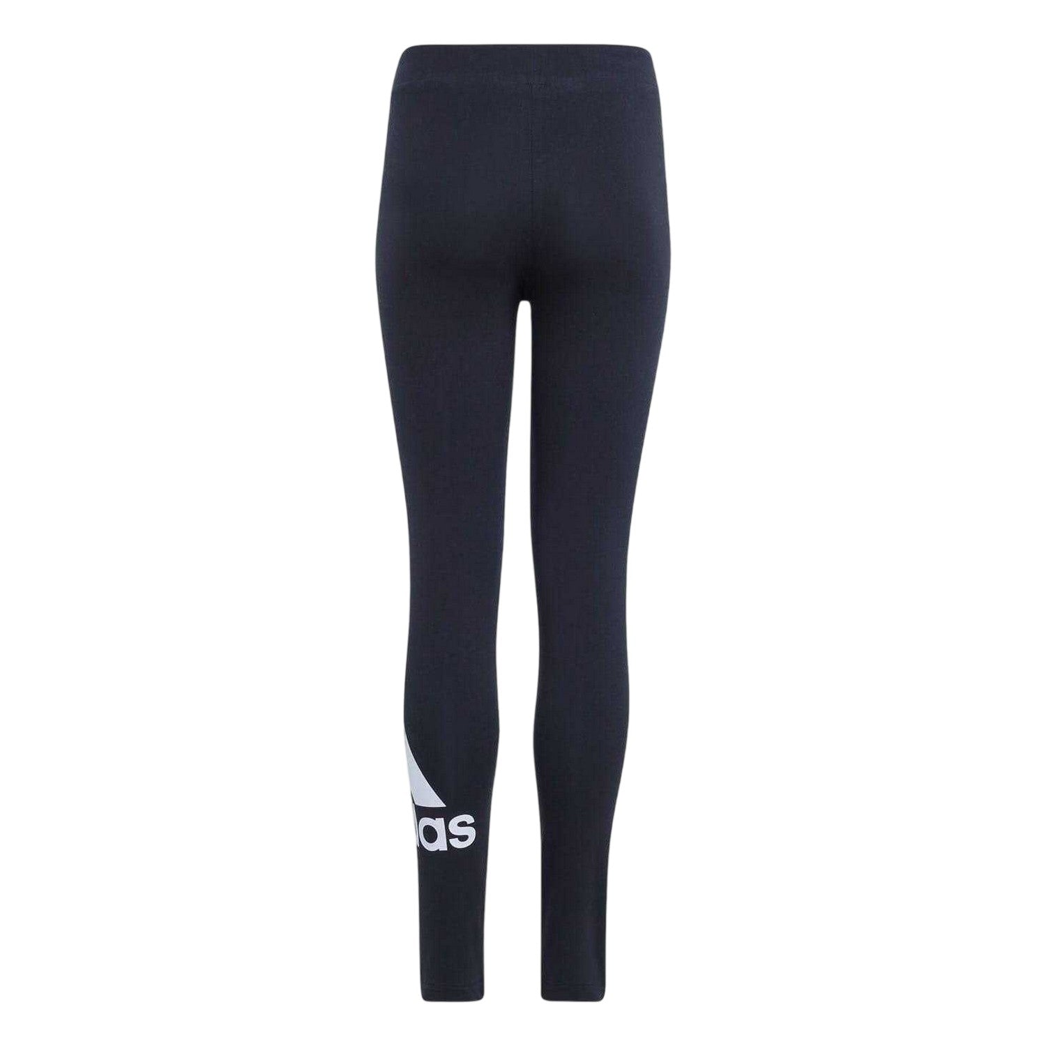 Black-White - Back - Adidas Childrens-Kids Essentials Big Logo Leggings