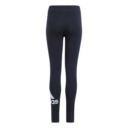 Black-White - Back - Adidas Childrens-Kids Essentials Big Logo Leggings