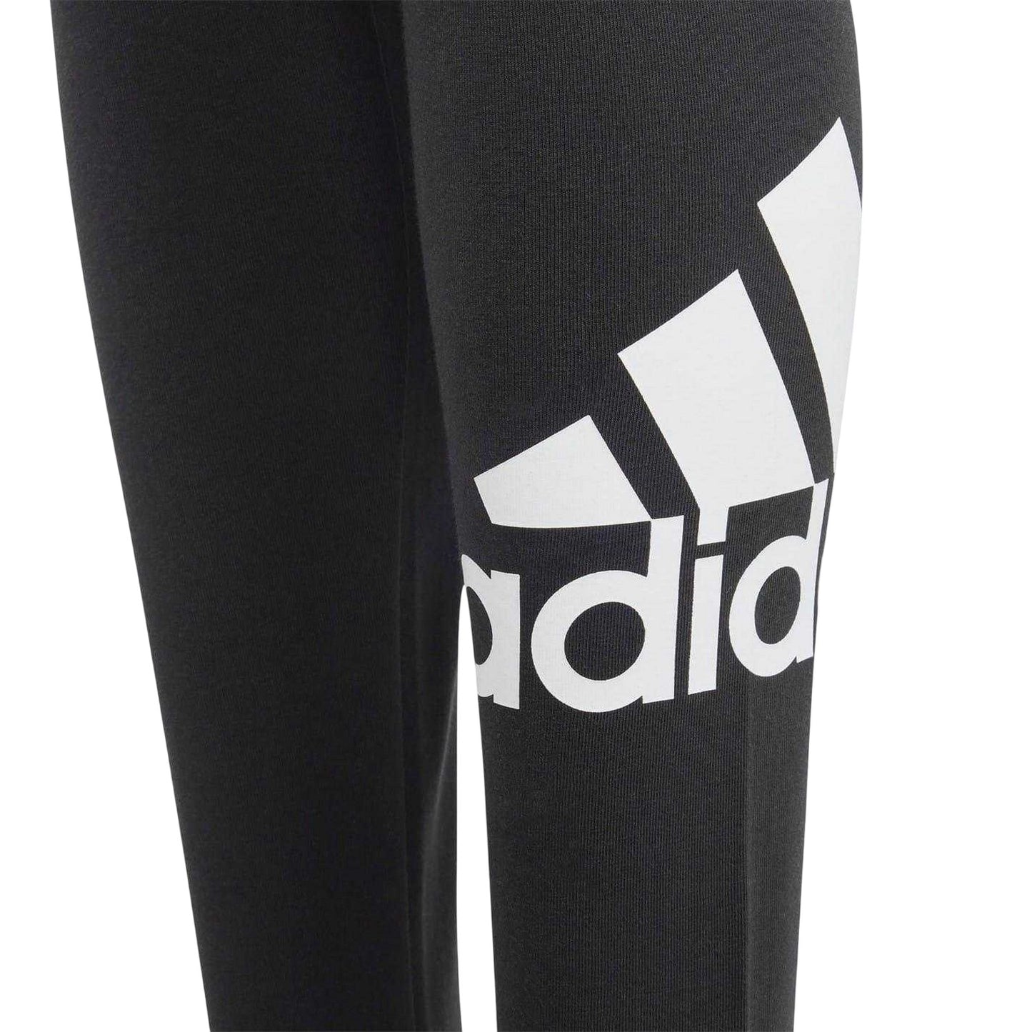 Black-White - Side - Adidas Childrens-Kids Essentials Big Logo Leggings