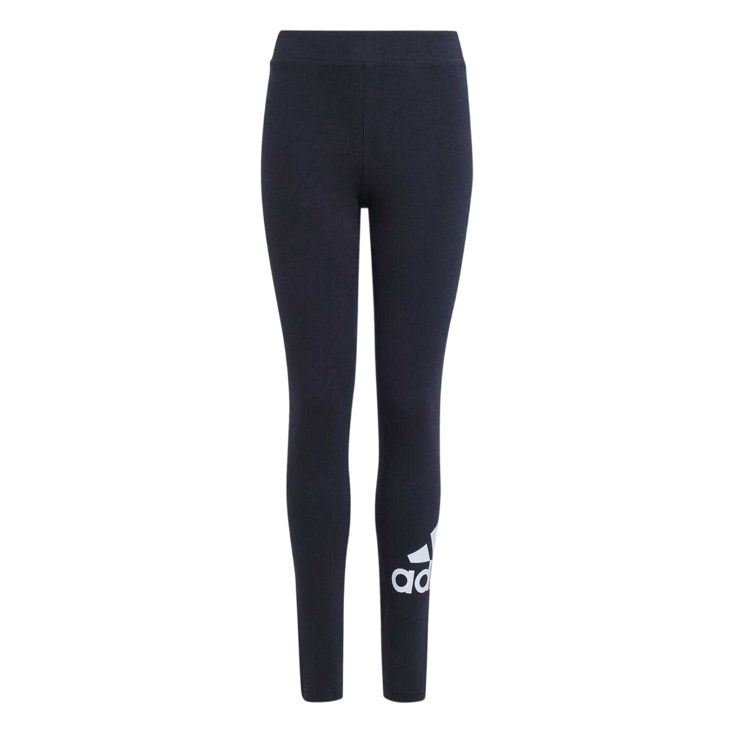 Black-White - Front - Adidas Childrens-Kids Essentials Big Logo Leggings