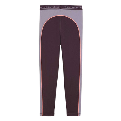Plum Purple - Back - Puma Childrens-Kids Two Tone Sport 7-8 Leggings