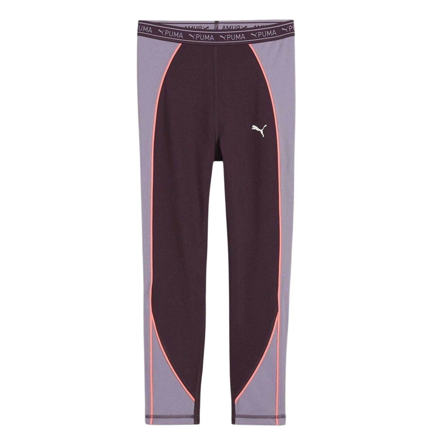 Plum Purple - Front - Puma Childrens-Kids Two Tone Sport 7-8 Leggings