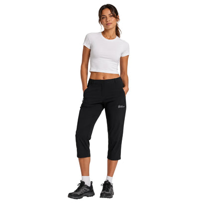 Black - Back - Jack Wolfskin Womens-Ladies Hikeout Trousers