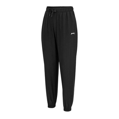 Black - Side - Slazenger Womens-Ladies Fleece Joggers