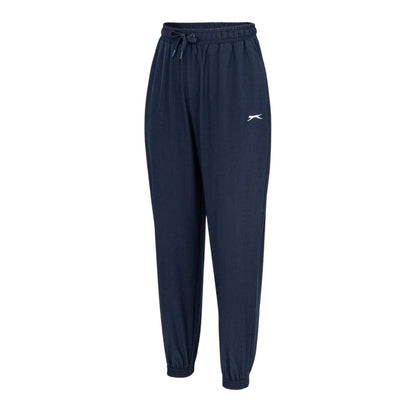 Navy - Side - Slazenger Womens-Ladies Fleece Joggers