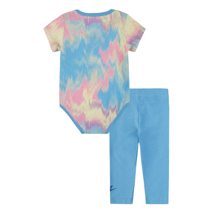 Baltic Blue - Back - Nike Baby Tie Dye Top And Leggings Set