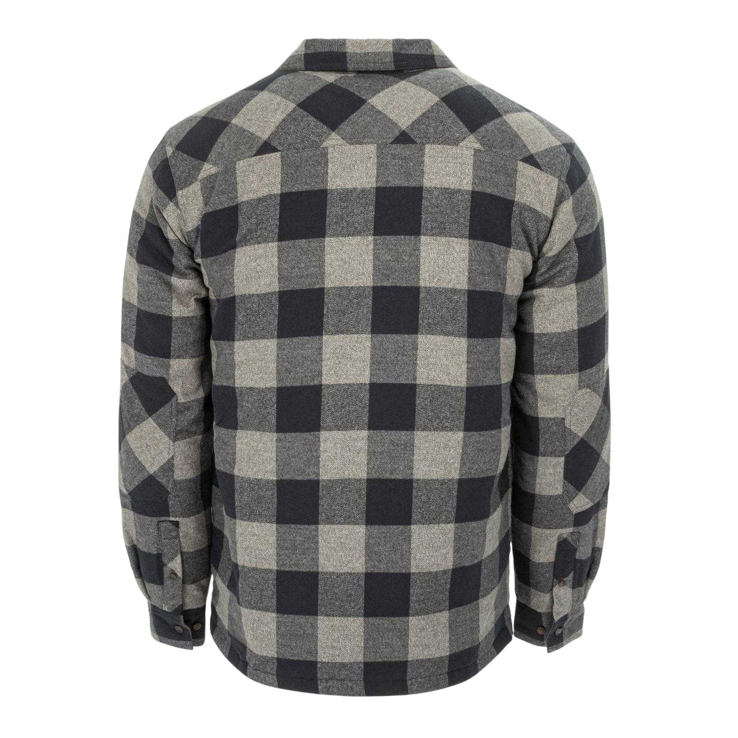 Grey-Black - Back - Dunlop Mens Lumber Buffalo Check Flannel Shirt