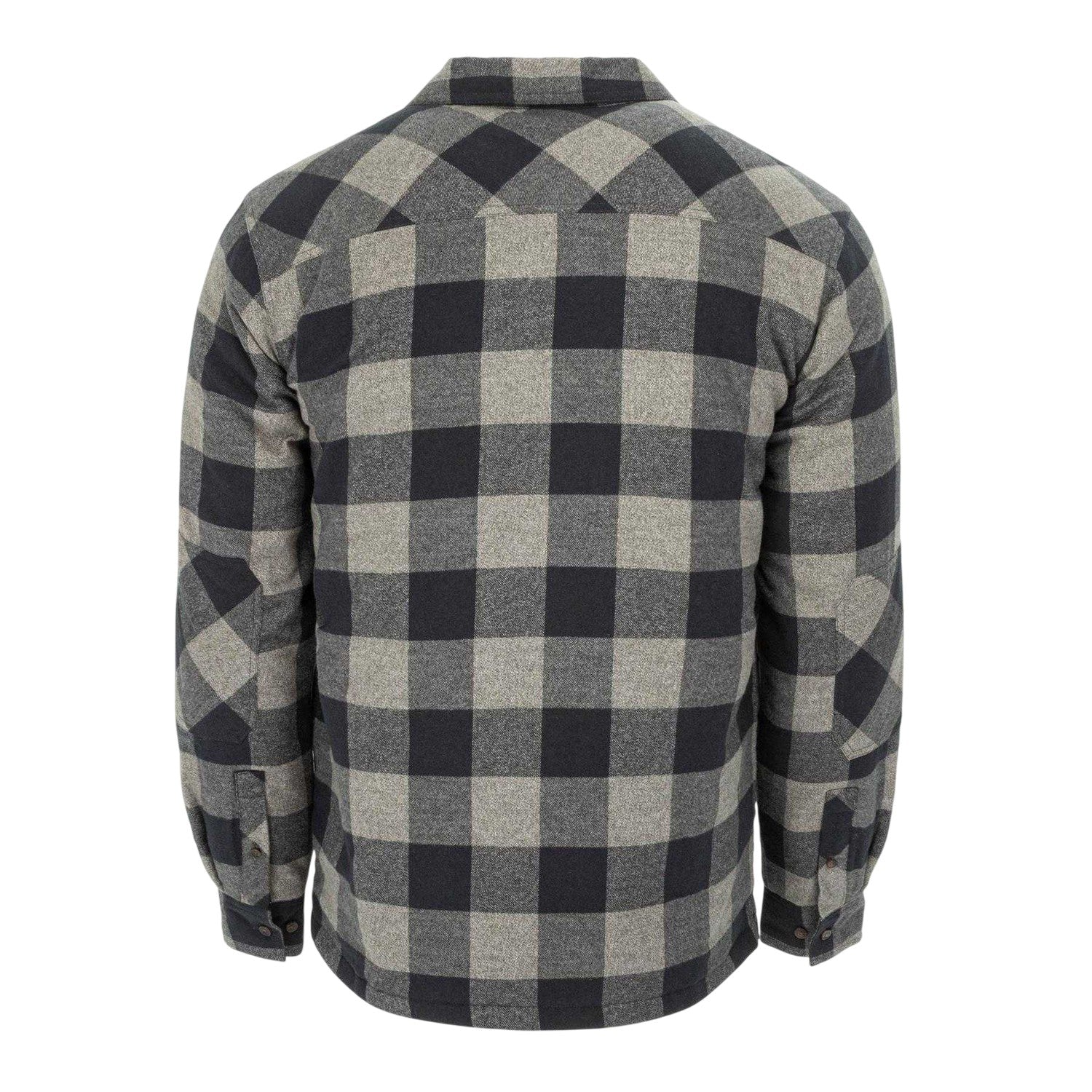 Grey-Black - Back - Dunlop Mens Lumber Buffalo Check Flannel Shirt