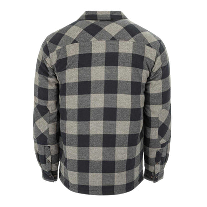 Grey-Black - Back - Dunlop Mens Lumber Buffalo Check Flannel Shirt
