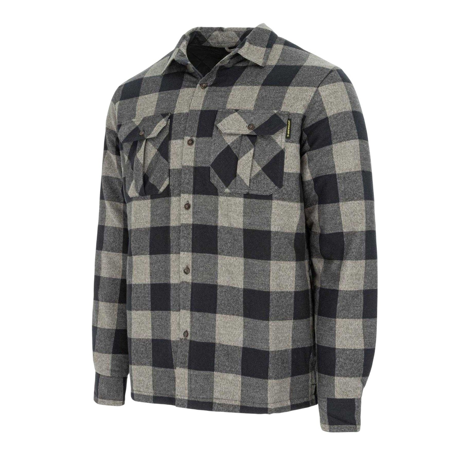 Grey-Black - Side - Dunlop Mens Lumber Buffalo Check Flannel Shirt