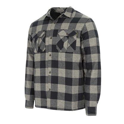 Grey-Black - Side - Dunlop Mens Lumber Buffalo Check Flannel Shirt
