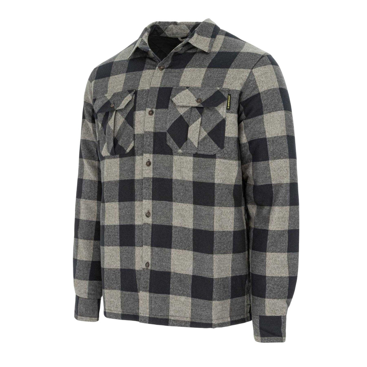 Grey-Black - Side - Dunlop Mens Lumber Buffalo Check Flannel Shirt