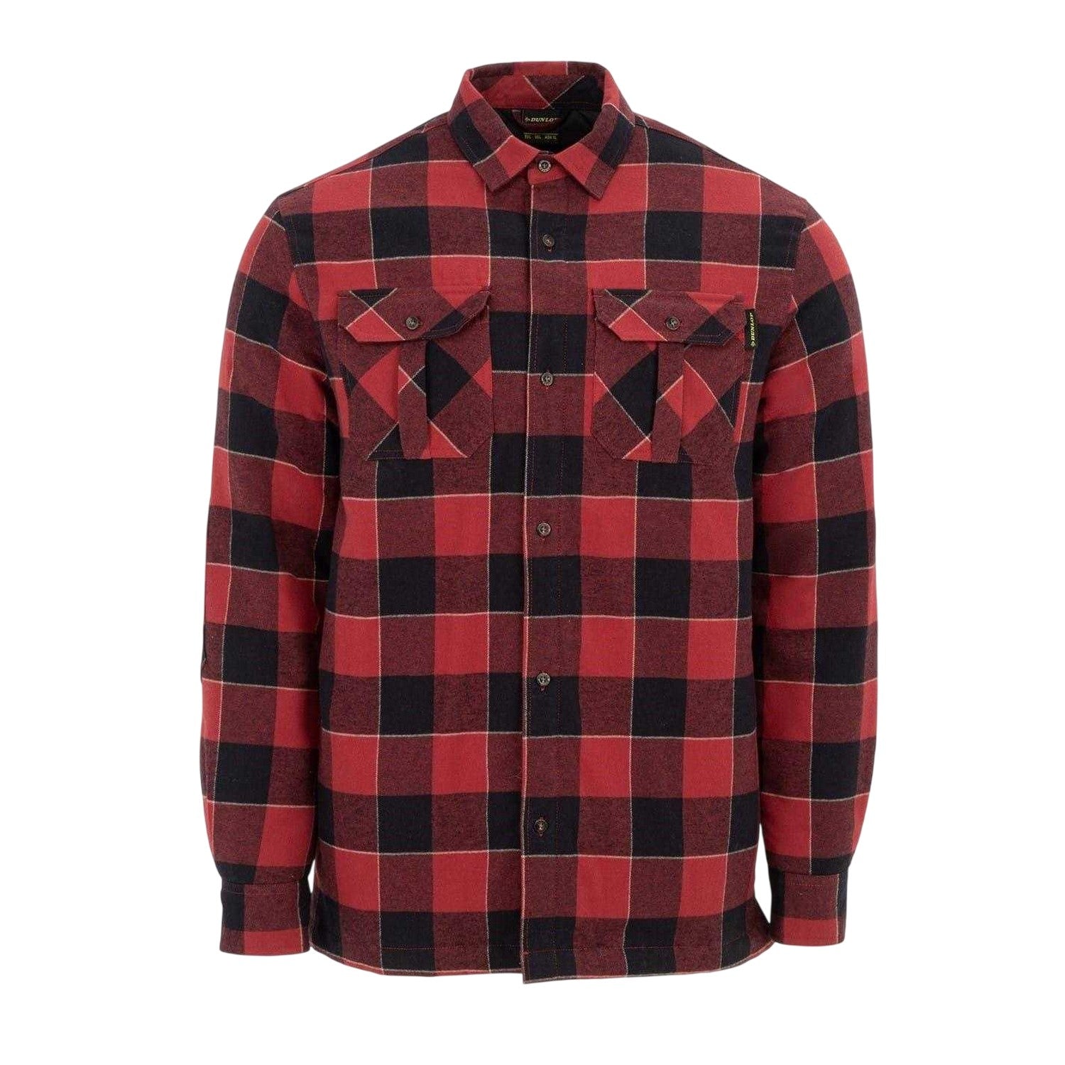 Red-Black - Front - Dunlop Mens Lumber Buffalo Check Flannel Shirt