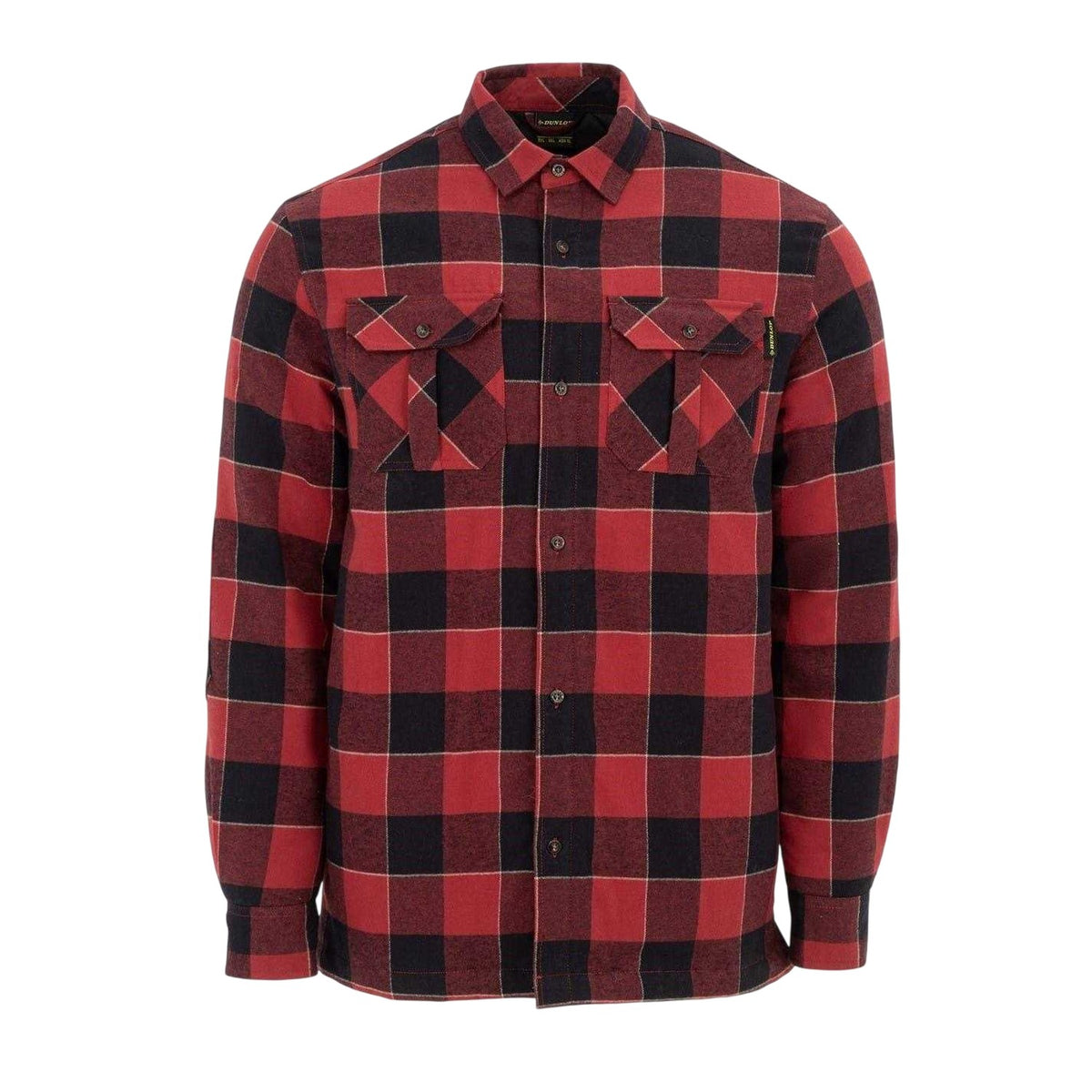 Red-Black - Front - Dunlop Mens Lumber Buffalo Check Flannel Shirt