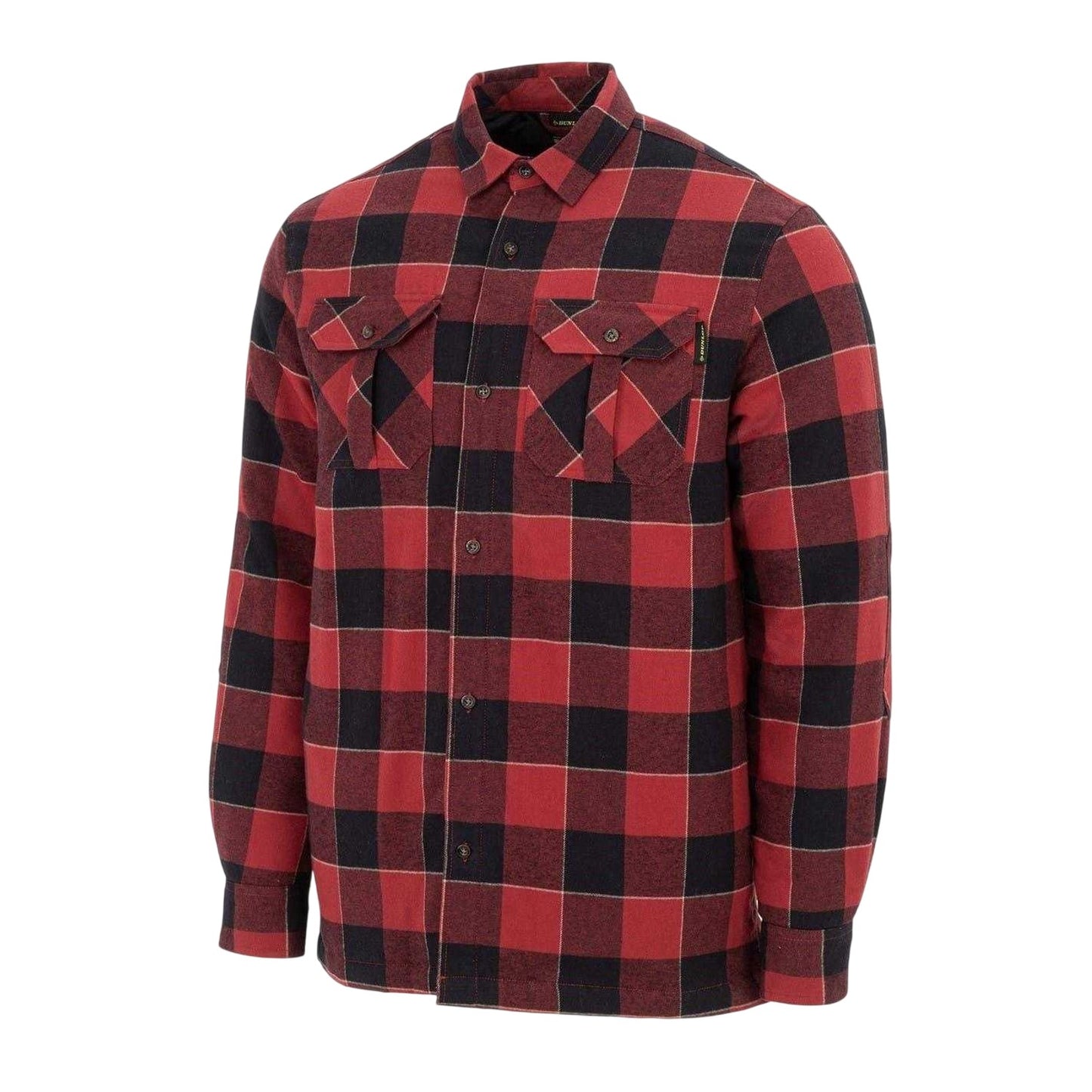 Red-Black - Side - Dunlop Mens Lumber Buffalo Check Flannel Shirt