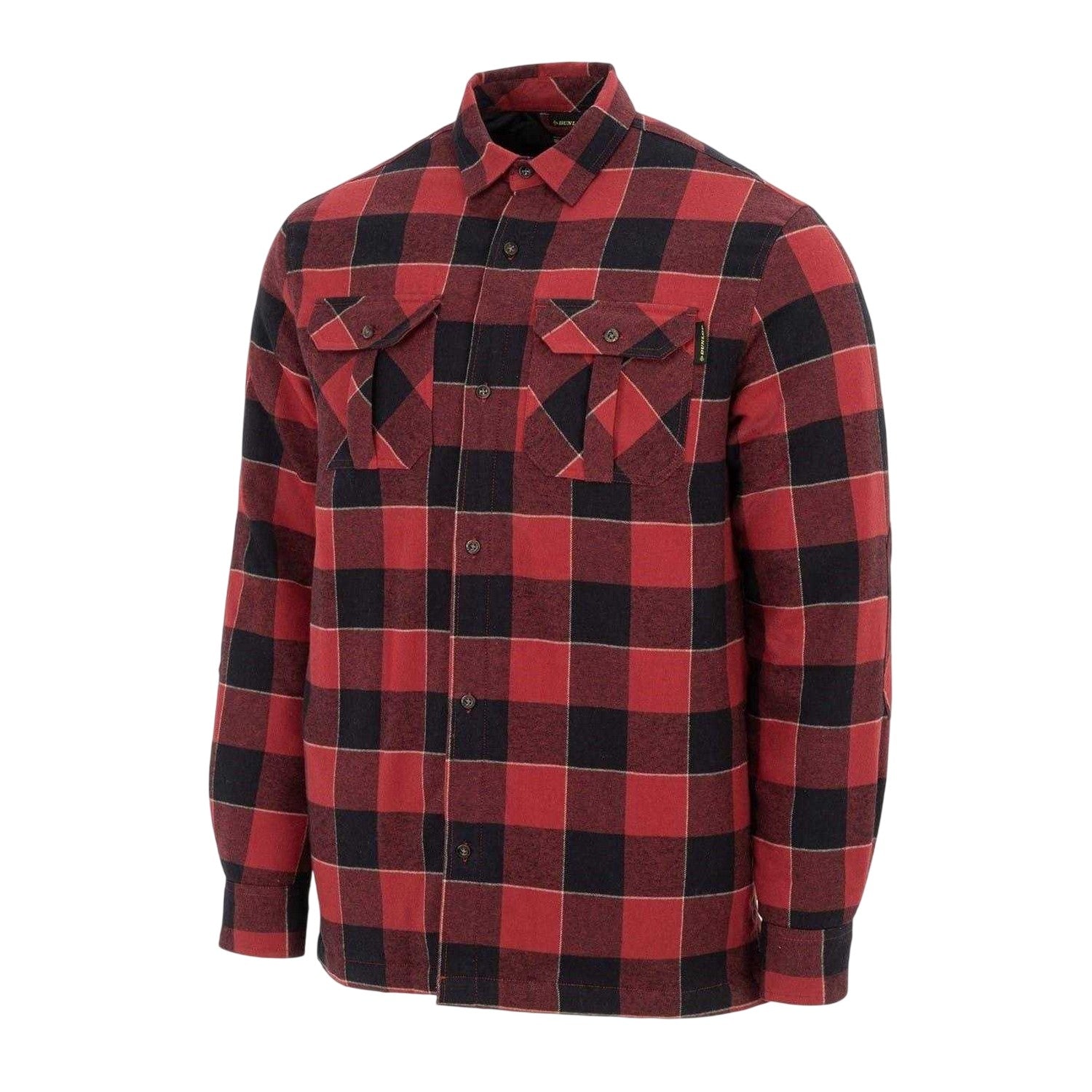 Red-Black - Side - Dunlop Mens Lumber Buffalo Check Flannel Shirt